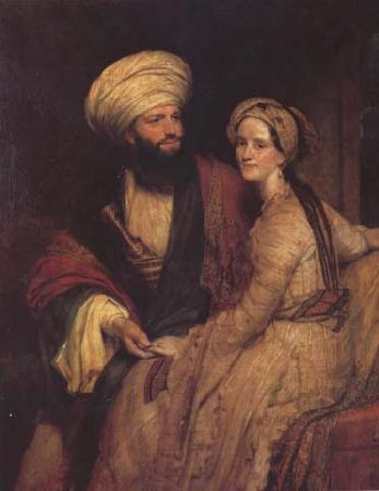 Henry William Pickersgill Portrait of James Silk Buckingham and his Wife in Arab Costume of Baghdad of 1816 (mk32) oil painting image